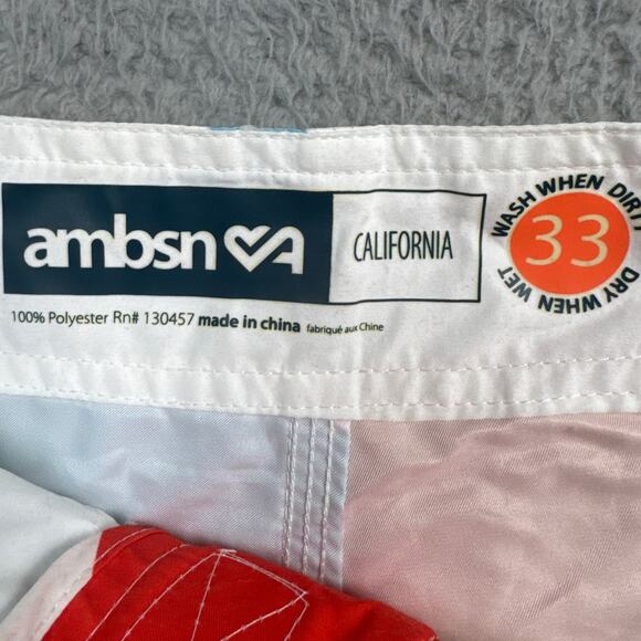 Ambsn Pac Sun Men's Patriotic Board Shorts Unlined Stars and Stripes Size 33 NWT - Picture 8 of 8